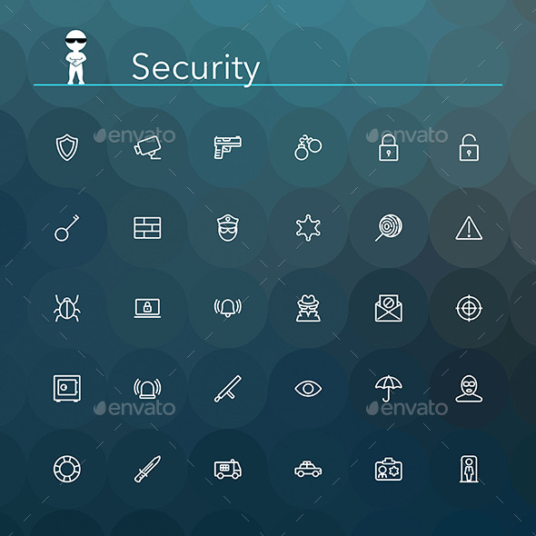 GraphicRiver Security Line Icons 10690905 GraphicRiver Security Line Icons 10690905