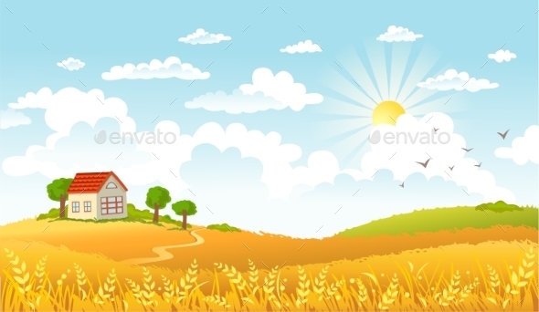 GraphicRiver Farm Landscape 10690927 GraphicRiver Farm Landscape 10690927