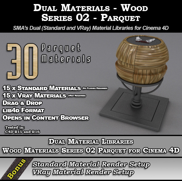 3DOcean SMA s Dual Material Pack Wood-S02 Parquet C4D 10691600 3DOcean SMA s Dual Material Pack Wood-S02 Parquet C4D 10691600