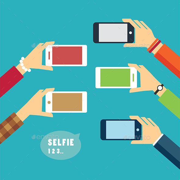 GraphicRiver Taking a Selfie Photo Flat Design 10691810 GraphicRiver Taking a Selfie Photo Flat Design 10691810