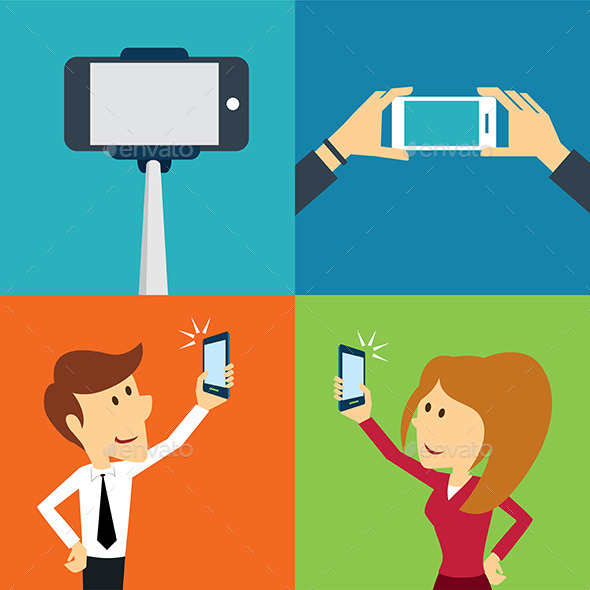GraphicRiver Taking a Selfie Photo Flat Design 10691818 GraphicRiver Taking a Selfie Photo Flat Design 10691818