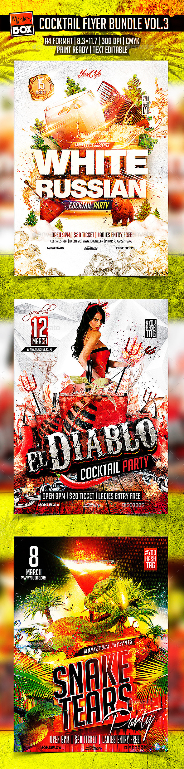 GraphicRiver Cocktail Flyer Bundle Vol.3 10692085 GraphicRiver Cocktail Flyer Bundle Vol.3 10692085