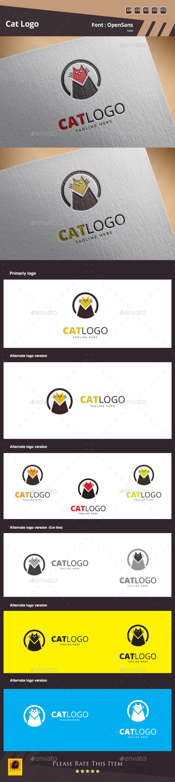 GraphicRiver Cat Logo Template 10692883 GraphicRiver Cat Logo Template 10692883