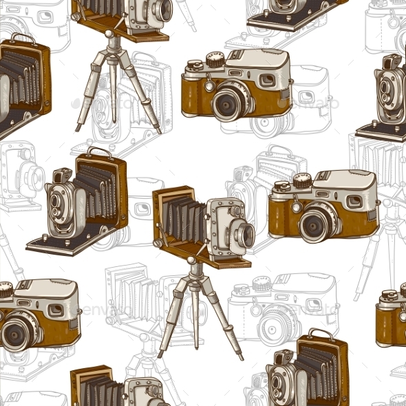 GraphicRiver Vintage Seamless Background with Retro Cameras 10694585 GraphicRiver Vintage Seamless Background with Retro Cameras 10694585
