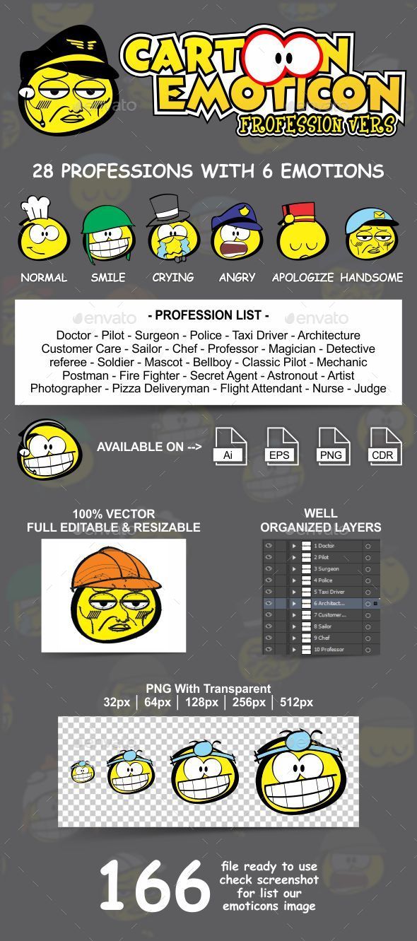 GraphicRiver Cartoon Emoticons Professions 10694940 GraphicRiver Cartoon Emoticons Professions 10694940