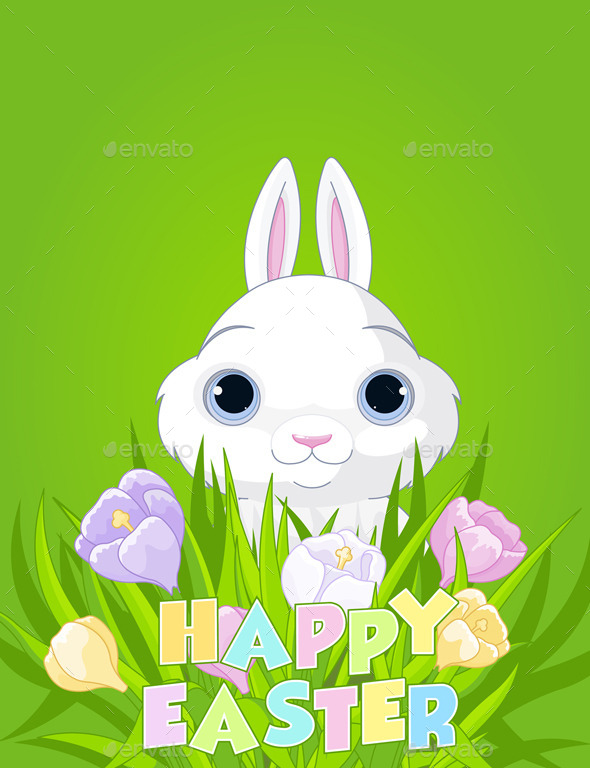 GraphicRiver Easter Bunny with Crocus Bouquet 10695443 GraphicRiver Easter Bunny with Crocus Bouquet 10695443