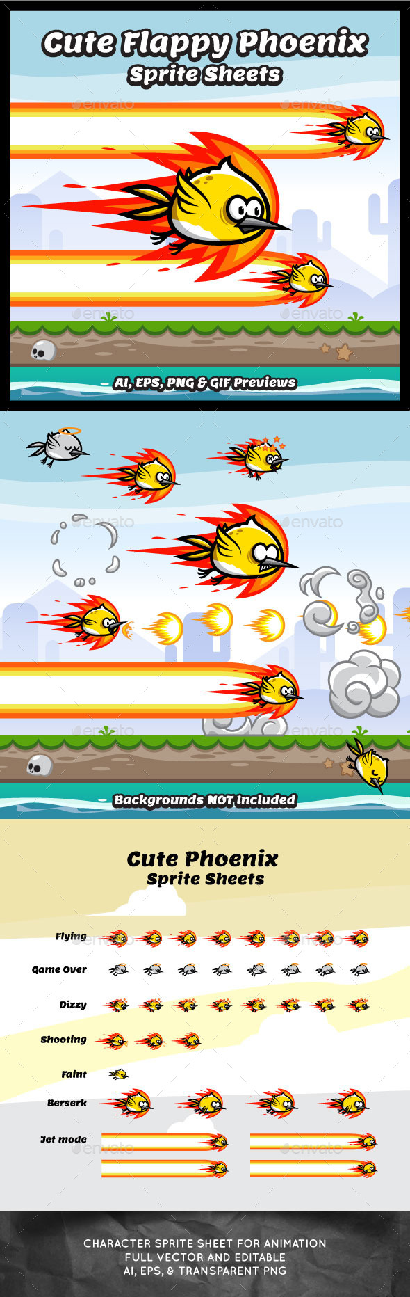 GraphicRiver Flappy Cute Phoenix Sprite Sheets Game Character 10695555 GraphicRiver Flappy Cute Phoenix Sprite Sheets Game Character 10695555
