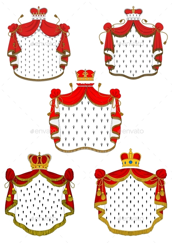 GraphicRiver Heraldic Red Royal Mantles Set 10695665 GraphicRiver Heraldic Red Royal Mantles Set 10695665
