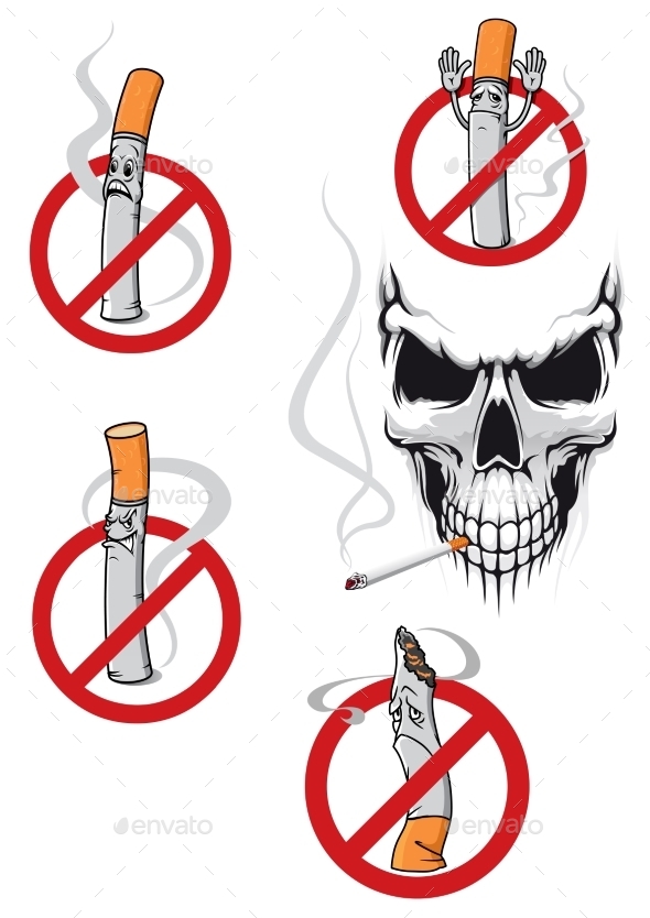 GraphicRiver No Smoking Sign and Skull 10695692 GraphicRiver No Smoking Sign and Skull 10695692