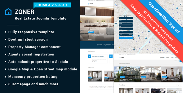 Zoner | Solution for Joomla Real Estate website