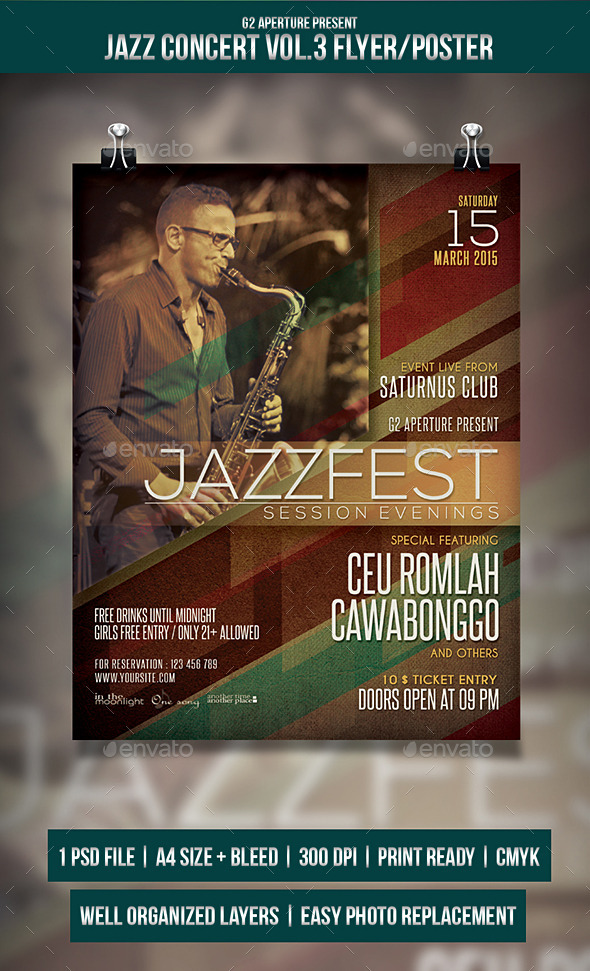 GraphicRiver Jazz Concert Flyer Poster Vol.3 10696036 GraphicRiver Jazz Concert Flyer Poster Vol.3 10696036