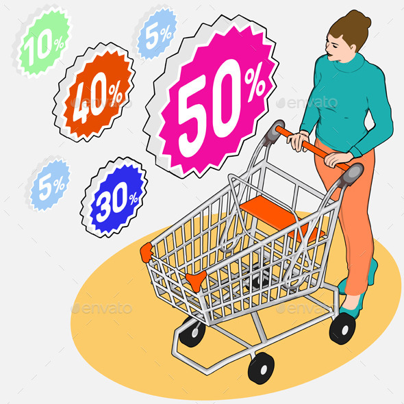 GraphicRiver Isometric Grocery Shopping 10696650 GraphicRiver Isometric Grocery Shopping 10696650
