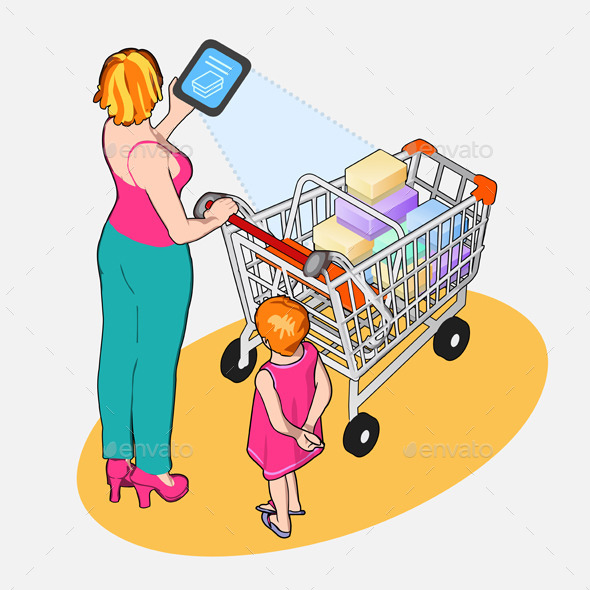 GraphicRiver Isometric Internet of Things Woman with Tablet 10696692 GraphicRiver Isometric Internet of Things Woman with Tablet 10696692