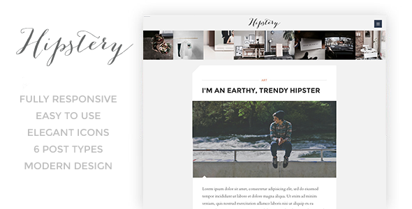 Hipstery - Responsive Content Focus Blog Template