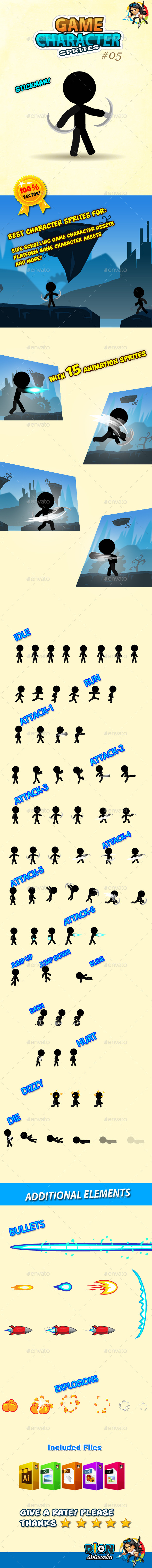 GraphicRiver Stickman Character Sprites 05 10697090 GraphicRiver Stickman Character Sprites 05 10697090