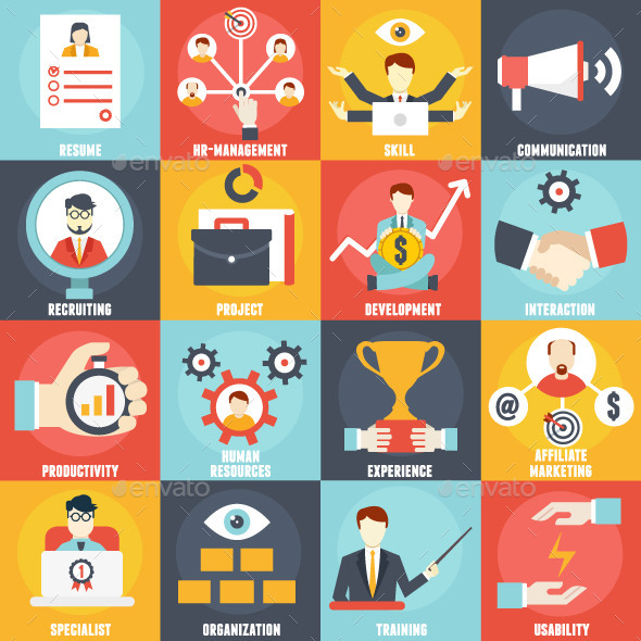 GraphicRiver Set of Human Resources Management Icons 10697707 GraphicRiver Set of Human Resources Management Icons 10697707