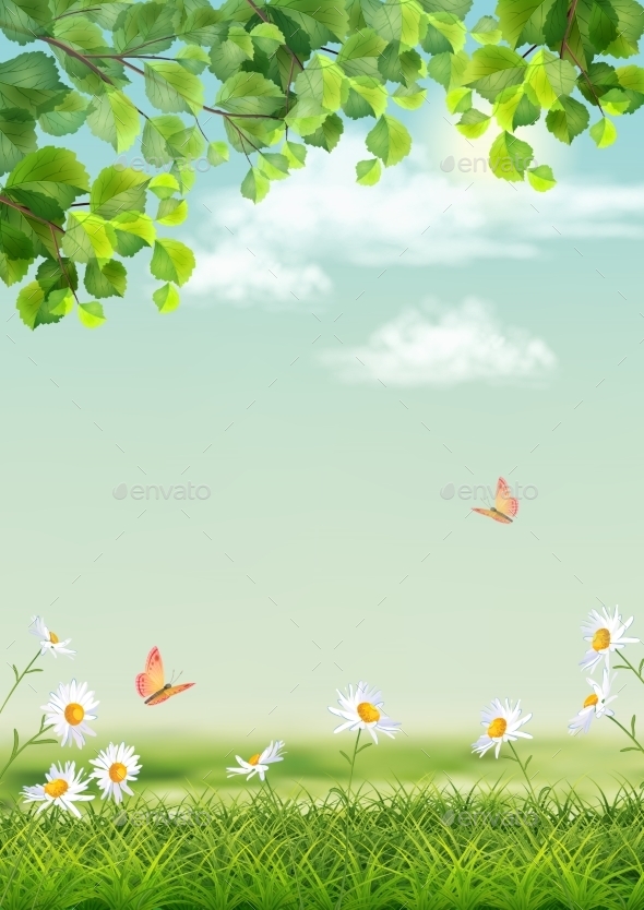 GraphicRiver Vector Summer Landscape 10698675 GraphicRiver Vector Summer Landscape 10698675