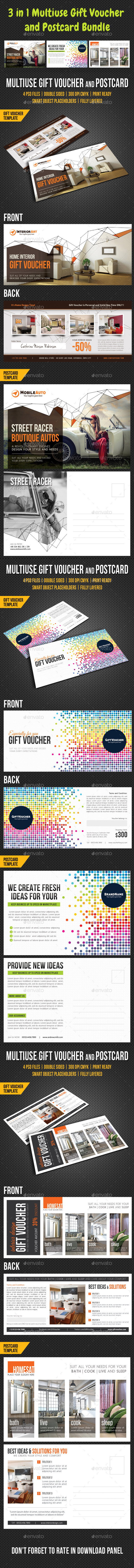 GraphicRiver 3 in 1 Multiuse Gift Voucher and Postcard Bundle 10698718 GraphicRiver 3 in 1 Multiuse Gift Voucher and Postcard Bundle 10698718