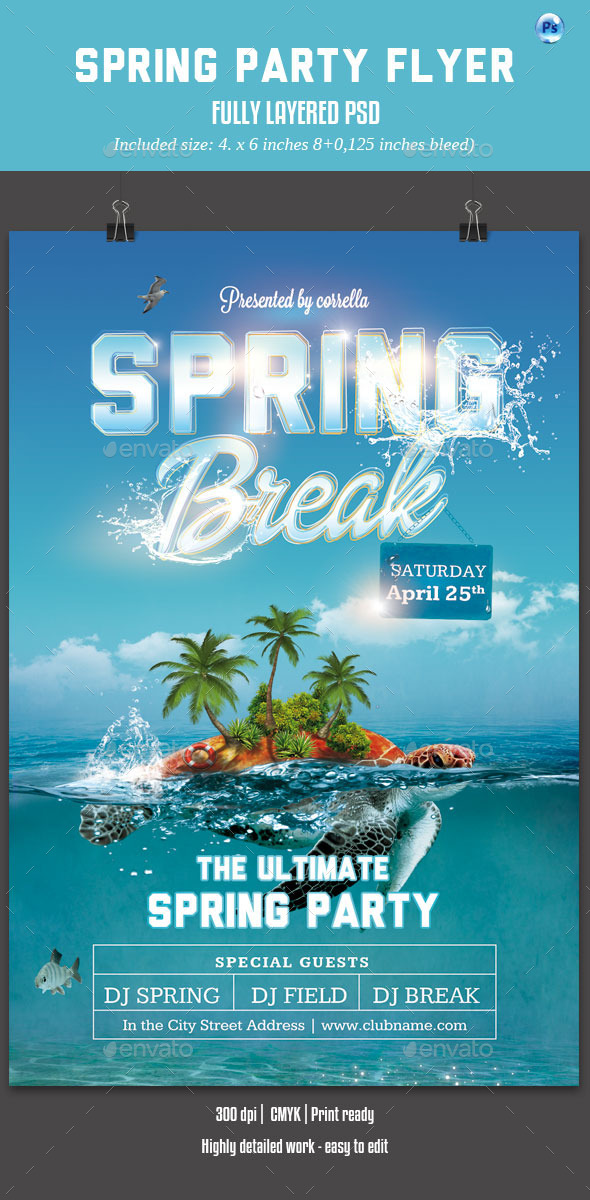 GraphicRiver Spring Party Flyer 10698723 GraphicRiver Spring Party Flyer 10698723