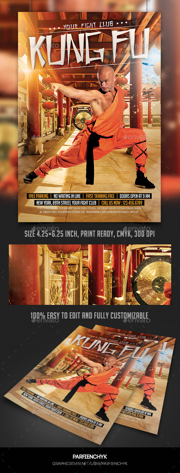 GraphicRiver Kung Fu Fight Flyer Template 10698882 GraphicRiver Kung Fu Fight Flyer Template 10698882