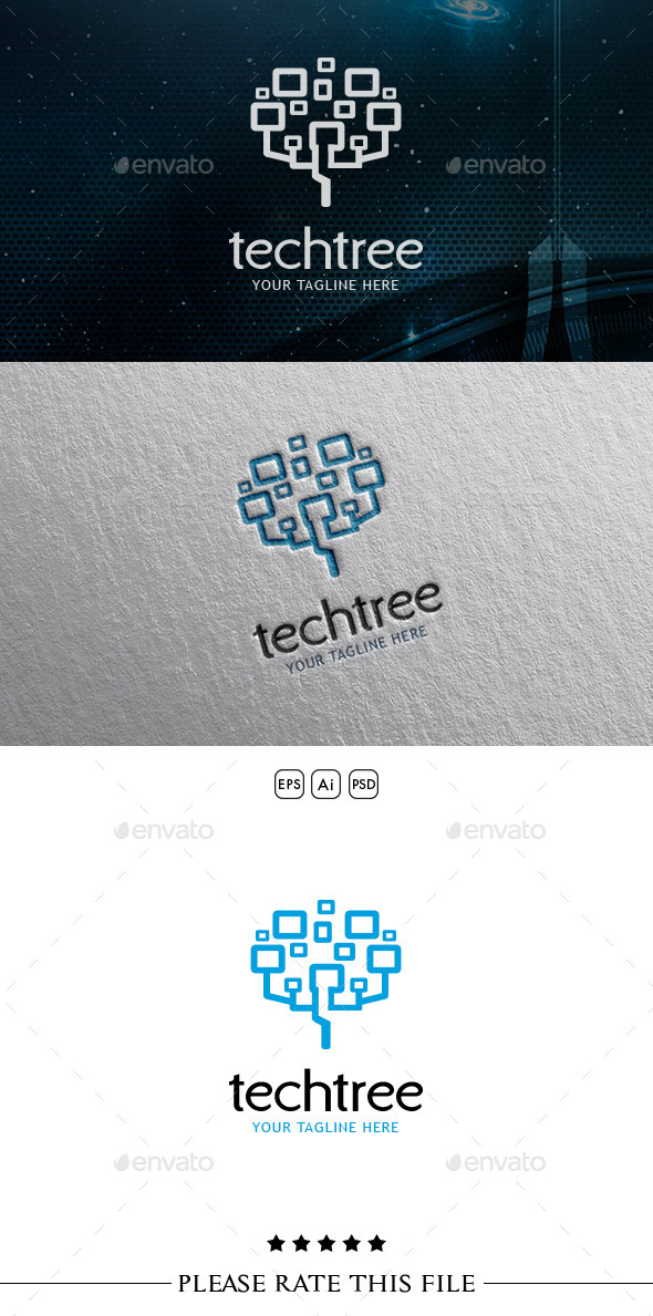 GraphicRiver Technology Tree Logo 10699332 GraphicRiver Technology Tree Logo 10699332