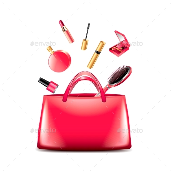 GraphicRiver Women Bag with Cosmetics 10700398 GraphicRiver Women Bag with Cosmetics 10700398