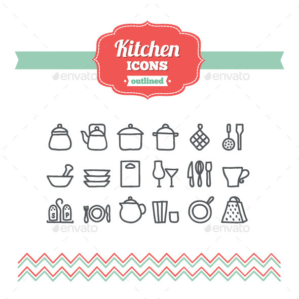 GraphicRiver Hand Drawn Kitchen Icons 10700434 GraphicRiver Hand Drawn Kitchen Icons 10700434