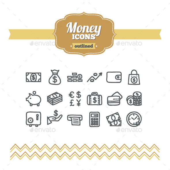 GraphicRiver Hand Drawn Money Icons 10701823 GraphicRiver Hand Drawn Money Icons 10701823