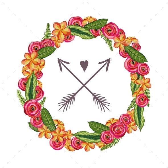 GraphicRiver Flower Wreath 10701828 GraphicRiver Flower Wreath 10701828