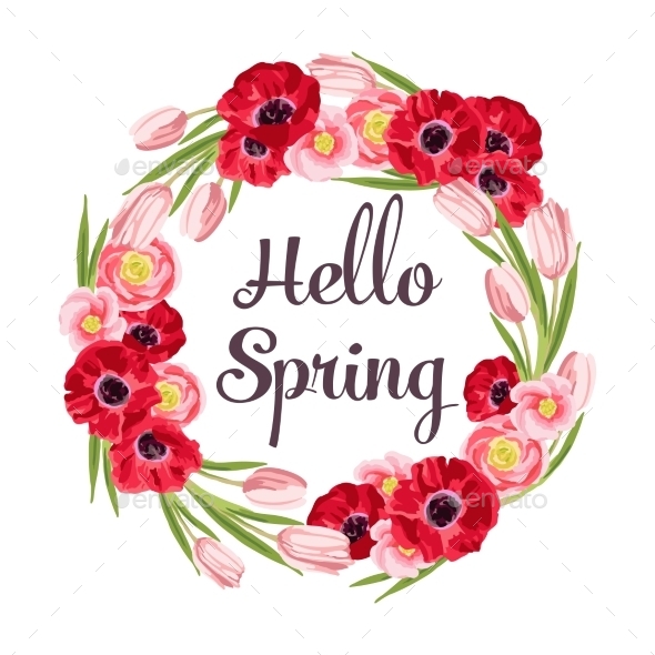 GraphicRiver Flower Wreath 10701862 GraphicRiver Flower Wreath 10701862