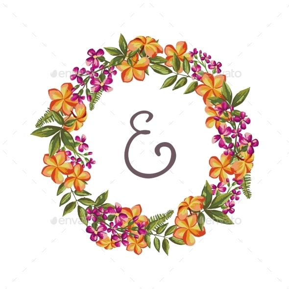 GraphicRiver Flower Wreath 10701948 GraphicRiver Flower Wreath 10701948