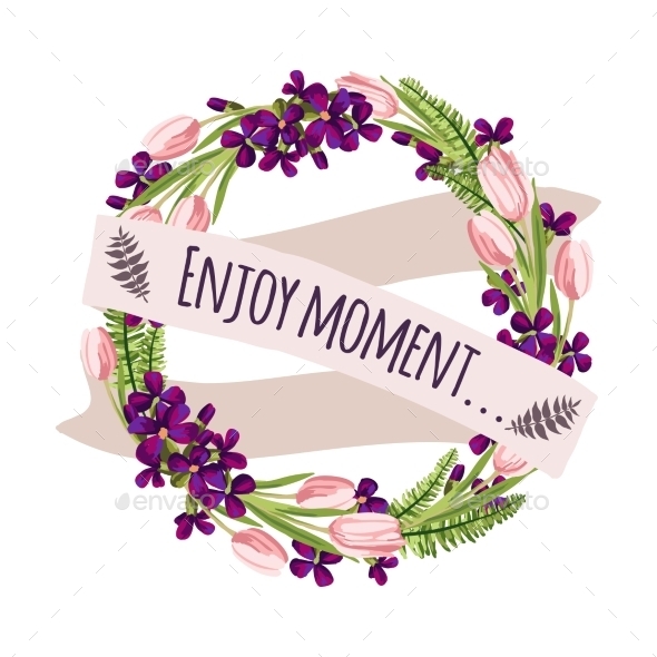 GraphicRiver Flower Wreath 10702087 GraphicRiver Flower Wreath 10702087