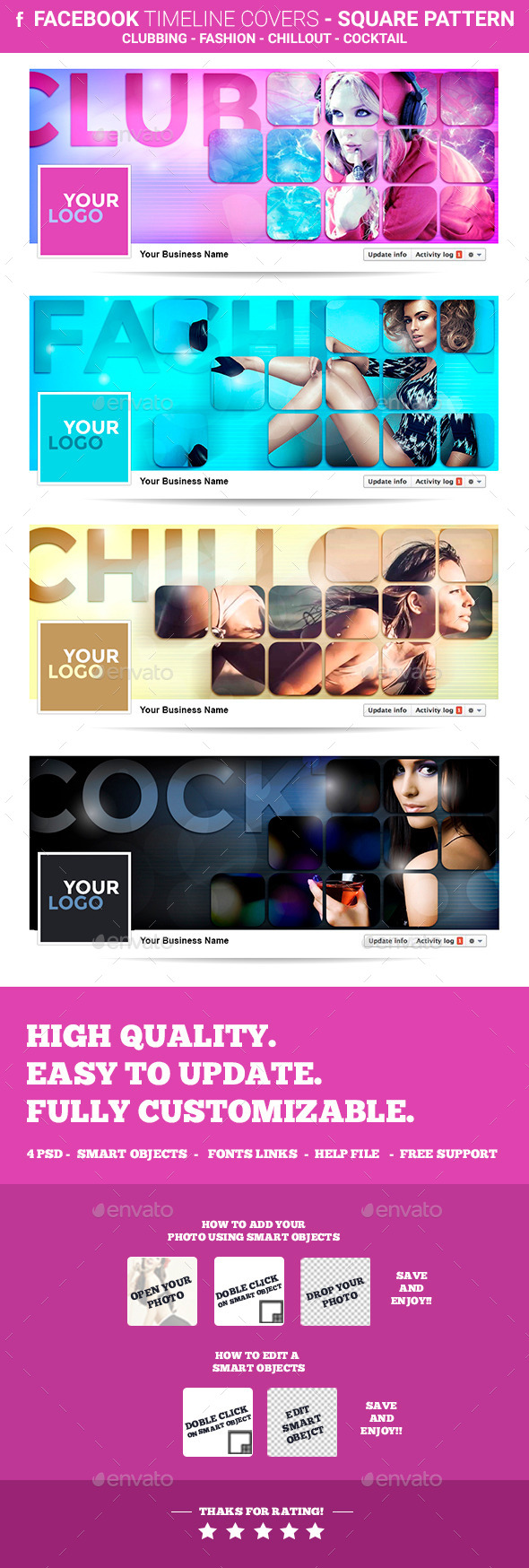 GraphicRiver Facebook Timeline Covers Square Pattern 10678496 GraphicRiver Facebook Timeline Covers Square Pattern 10678496