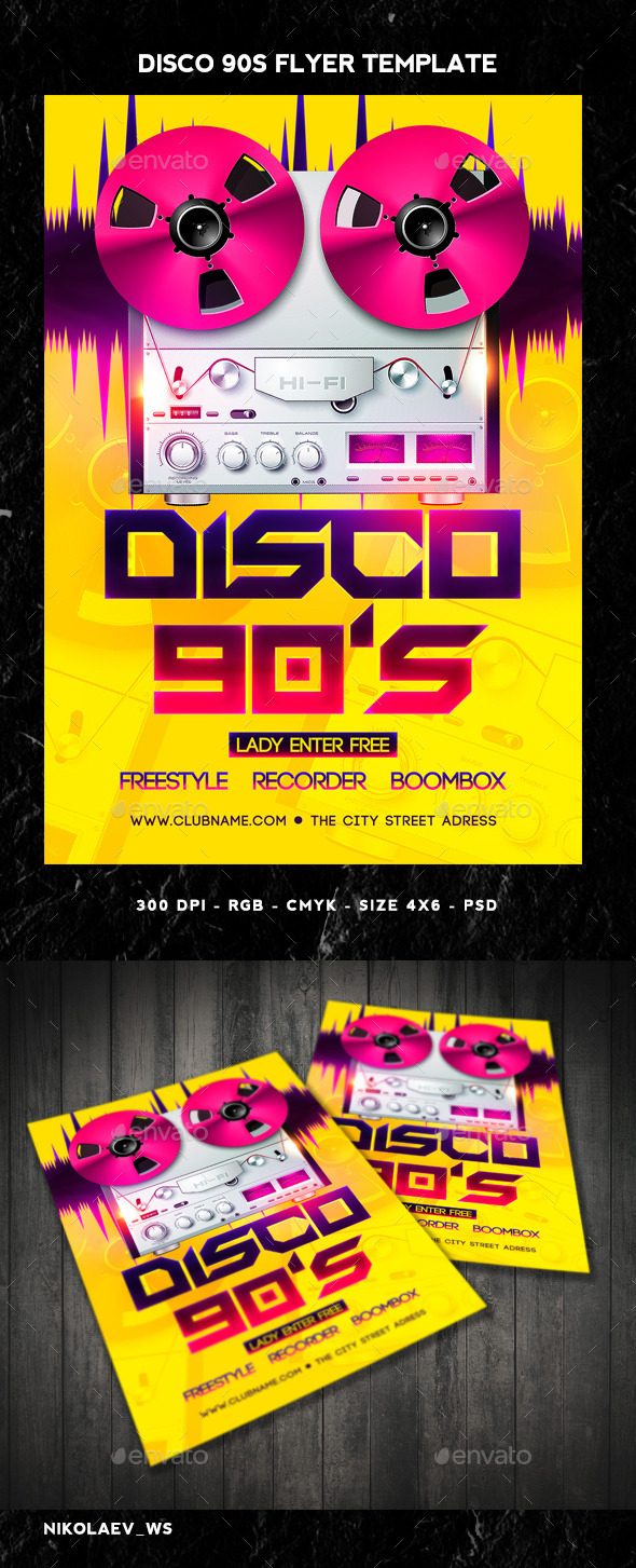 Disco 90s Flyer (Clubs & Parties)