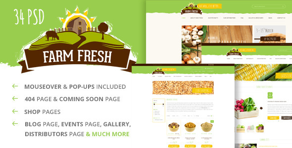 Farm Fresh - Organic Products PSD Template