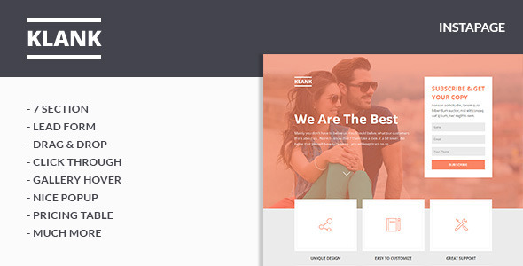 Klank - Instapage Landing Page