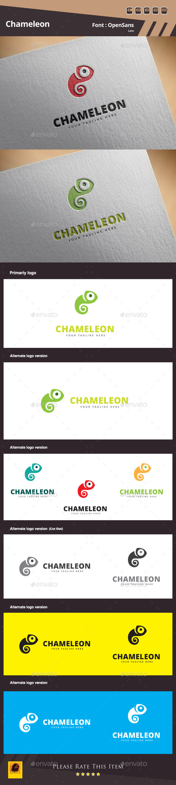 GraphicRiver Chameleon Logo Template 10707449 GraphicRiver Chameleon Logo Template 10707449