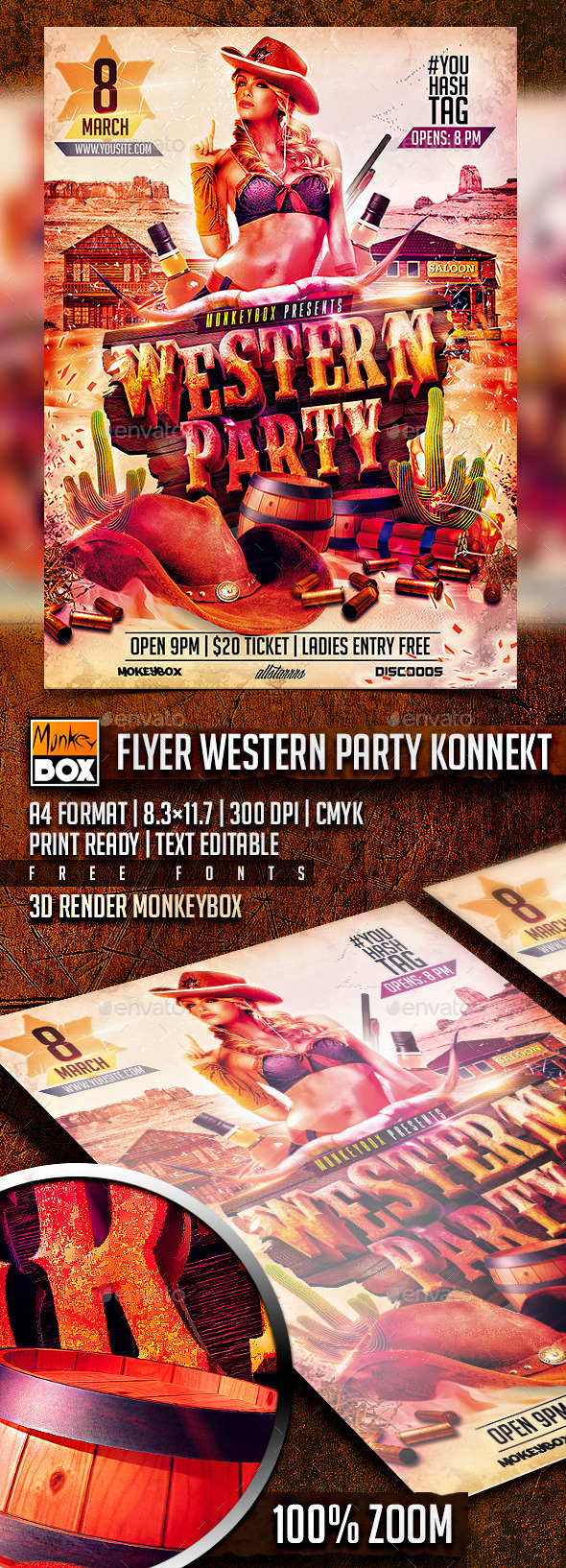 GraphicRiver Flyer Western Party Konnekt 10655898 GraphicRiver Flyer Western Party Konnekt 10655898