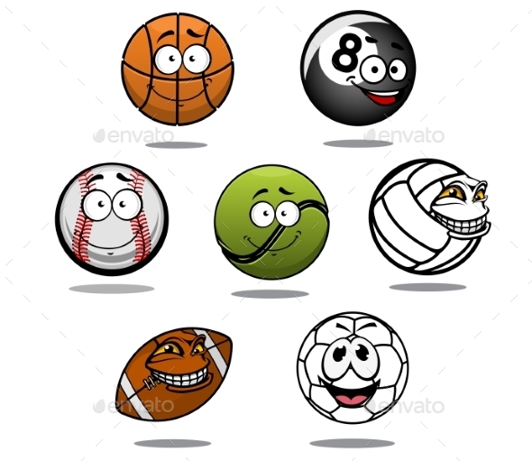 GraphicRiver Cartoon Sport Ball Characters 10714021 GraphicRiver Cartoon Sport Ball Characters 10714021