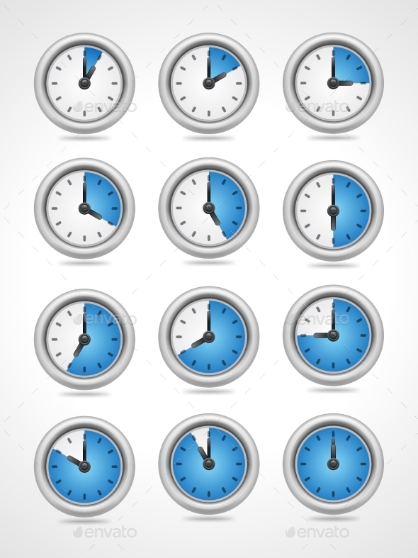 GraphicRiver Round Clock Icons Set 10714327 GraphicRiver Round Clock Icons Set 10714327