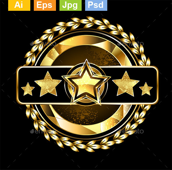 GraphicRiver Emblem with Golden Stars 10715440 GraphicRiver Emblem with Golden Stars 10715440