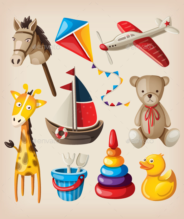 GraphicRiver Set of Vintage Toys 10716950 GraphicRiver Set of Vintage Toys 10716950