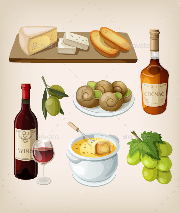 GraphicRiver Set of Traditional Drinks and Appetizers 10717192 GraphicRiver Set of Traditional Drinks and Appetizers 10717192