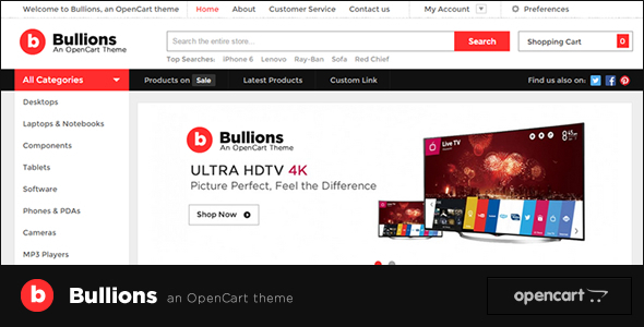 Bullions - Responsive OpenCart Theme