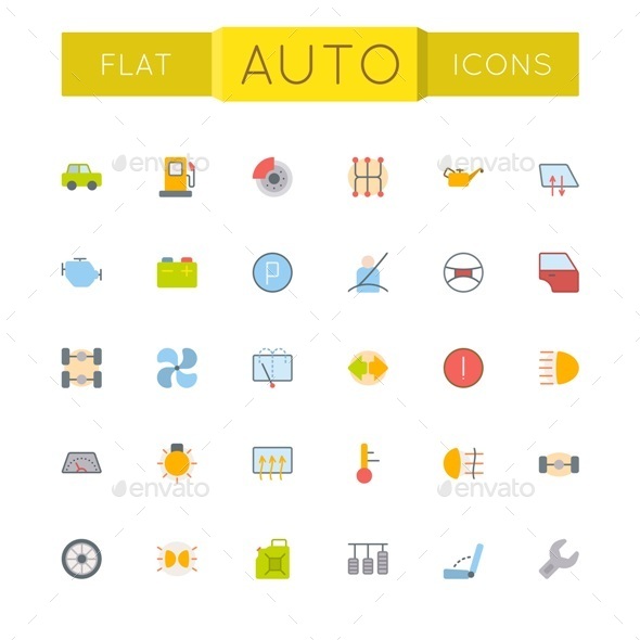 GraphicRiver Vector Flat Auto Icons 10718914 GraphicRiver Vector Flat Auto Icons 10718914