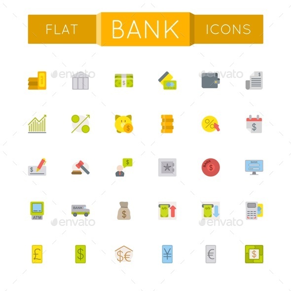 GraphicRiver Vector Flat Bank Icons 10719113 GraphicRiver Vector Flat Bank Icons 10719113