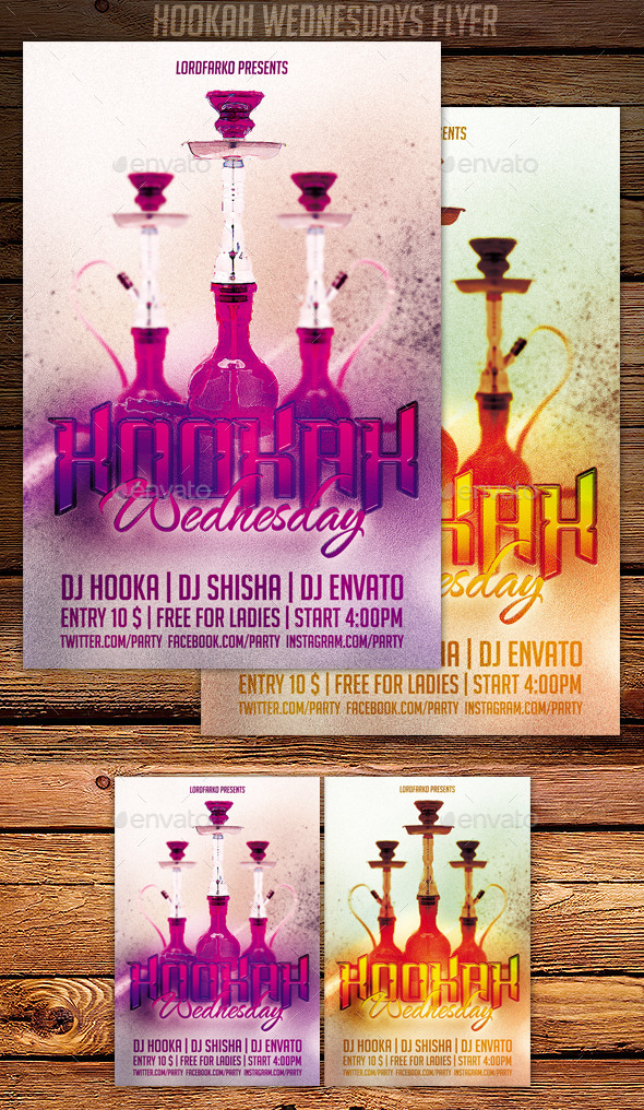 Hookah Wednesdays Flyer (Clubs & Parties)