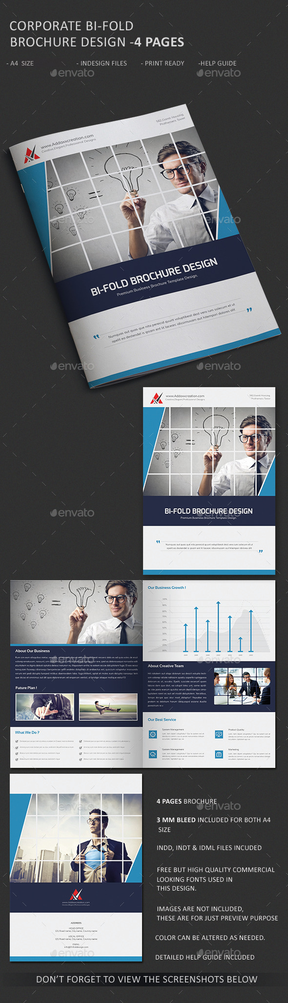 Corporate Business Agency Bi-fold Brochure (Brochures)