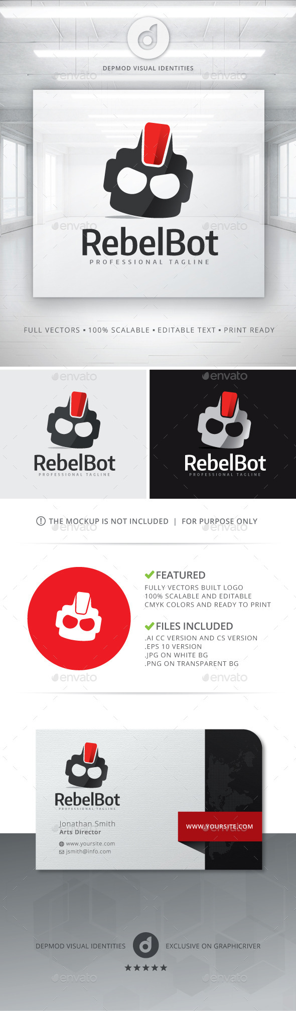 GraphicRiver Rebel Bot Logo 10722405 GraphicRiver Rebel Bot Logo 10722405