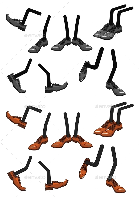 GraphicRiver Cartoon Feet and Shoes 10723240 GraphicRiver Cartoon Feet and Shoes 10723240
